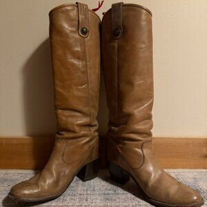 Frye Jackie Button Boots - Beige / 8